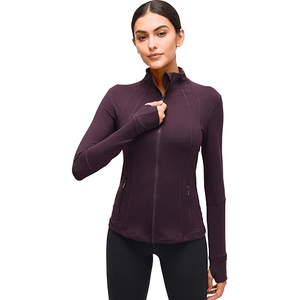 Activity <b>Jacket</b> Full Zip Top Women Lightweight Stretchy <b>Yoga</b> Training Soft Comfort Nylon Spandex Fabric Skinny Sweat-Wicking - Product Image 4