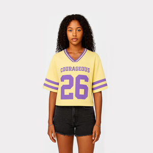 2026 Latest Design Cropped <b>Mesh</b> Jersey For Women Retro <b>Mesh</b> <b>Short</b> Sleeve Streetwear Football Jersey - Product Image 2