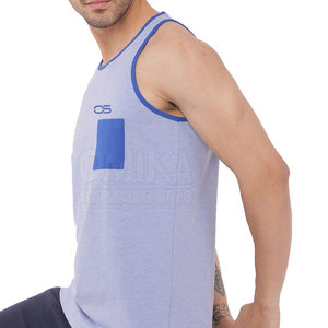 Camiseta deportiva informal de algodón/fibra de bambú para hombre, camiseta transpirable de punto para gimnasio, estampado de Fitness, etiqueta privada personalizable a granel - Product Image 2