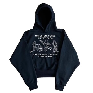 Sweat à capuche surdimensionné pour homme, coupe courte, en molleton de coton épais 600g, avec logo 3D en mousse, sans cordon, ourlet brut et impression en relief - Product Image 1