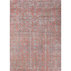 Alfombra de Lana Anudada a Mano Vintage Pae-2302, Grande, con Diseño Floral Rojo y Naranja, para Sala de Estar, Pasillo, Dormitorio de Adolescentes, Rectangular - Product Image 1