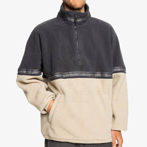 Sudadera de Forro Polar Sherpa con Cierre de Cremallera, 100% Algodón, Estilo Casual de Invierno, Diseño Sólido con Ribete en Contraste, Corte Regular, Cómoda - Product Image 1