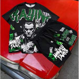 Streetwear d'été 2 pièces au design personnalisé pour hommes, ensemble de shorts et t-shirts respirants et à la mode, sérigraphie personnalisable - Product Image 4