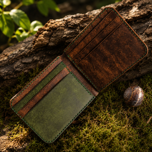 Porte-cartes de crédit vintage en cuir véritable, fin, avec blocage RFID, portefeuille d'identité, organisateur de cartes de visite minimaliste, rangement de cartes de luxe - Product Image 1
