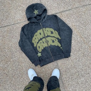 ชุดวอร์มซิปปักลายสไตล์ดิสเทรส น้ำหนักเบา แห้งเร็ว ต้านเชื้อแบคทีเรีย ผ้าฟลีซคอตตอน 100% 240 กรัม สำหรับทุกเพศ |   ชุดวอร์มแบบสั่งทำ - Product Image 3