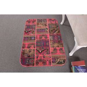 Alfombra de 2.6x3.9 pies, Alfombra Turca Vintage, Alfombra de Lana Roja - Product Image 1