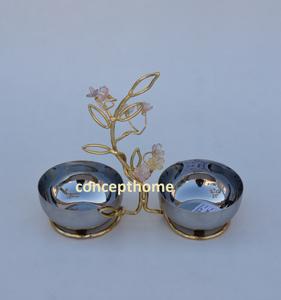 Bol classique exclusif, support à feuilles moderne de luxe, base plaquée argent, acier inoxydable, fait à la main, poli, décoratif, pour servir les aliments - Product Image 4