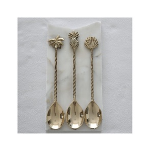 Cuillère à Dessert en laiton de vente chaude avec poignée de Cactus pour la maison cuillère à dîner de bonne qualité avec laque de sécurité alimentaire taille personnalisée - Product Image 2