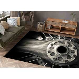 Tapis à motif d'hélice d'avion, Tapis d'avion, Tapis imprimé, Tapis antidérapant, Tapis en velours - Product Image 5