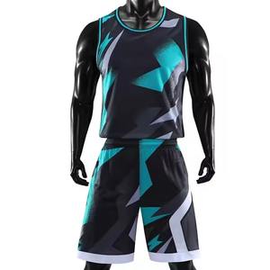 Ensembles de maillots de basket-ball personnalisés en gros, respirants, imprimés par sublimation, 100% polyester, sans manches, unisexe, grande taille, vêtements d'équipe, bas prix - Product Image 6