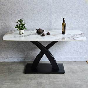 Mesa de Comedor Rectangular Extensible Moderna con Tapa de Cerámica y Patas de Hierro 160x90cm BA68179 - Product Image 5