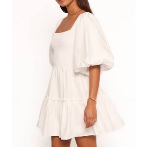 ชุดเดรสลำลองสำหรับผู้หญิง ดีไซน์หรูหรา ผ้าลินิน 100% ประดับลูกปัด กระดุมตกแต่ง เหมาะสำหรับไลฟ์สไตล์สมัยใหม่ สวมใส่สบาย ทรงสวยมีสไตล์ - Product Image 4