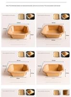 Conteneur en papier kraft carré écologique, imperméable et résistant à l'huile, bol en papier octogonal, boîte à emporter pour aliments, boîte de qualité supérieure