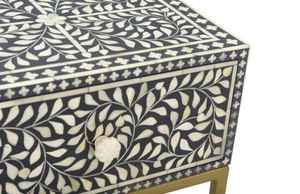 Incrustation d'os Plateau de service Plateau décoratif Plateau fait main Artisanat artisanal Os et résine Incrustation géométrique - Product Image 4