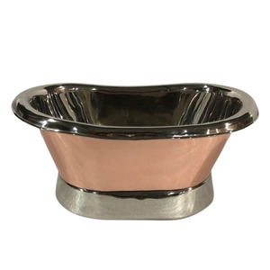 Venta al por mayor de lujo sólido hecho a mano de latón puro independiente bañera de pie niquelado cobre bañera de latón por fabricante indio - Product Image 2