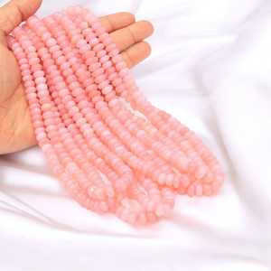 Inde vente en gros 7mm & 10mm rose bonbon opale lisse Rondelle pierre perles brin de pierres précieuses en vrac pour la fabrication de bijoux approvisionnement en vrac - Product Image 3