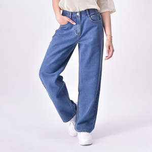 กางเกงยีนส์ทรงหลวมขาบานสีดำวินเทจคุณภาพพรีเมียมสำหรับผู้ชาย สไตล์ลำลองฟอกสี เหมาะสำหรับฤดูใบไม้ร่วงและฤดูหนาว แฟชั่นสตรีทแวร์ฮิปฮอป - Product Image 3