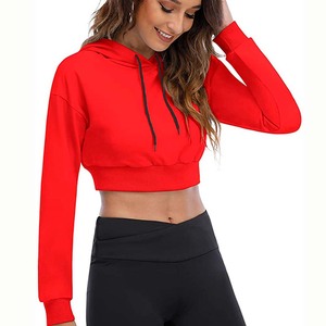 2025 nueva llegada ropa informal logotipo personalizado impresión algodón superventas personalizado mujer Crop Top Sudadera con capucha para la mejor calidad - Product Image 5