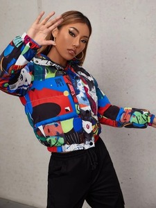 Top Trending Style Chaqueta acolchada para mujer Cremallera completa Manga larga Invierno Cálido Chaqueta de burbuja para mujer - Product Image 4