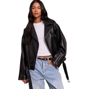 Chaqueta de Cuero para Mujer, Tejida, Transpirable, Impermeable, Diseño de Logotipo Personalizado OEM para Mujeres y Niñas - Product Image 1