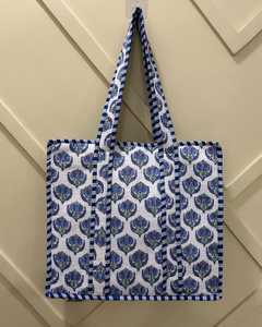 Sacs fourre-tout traditionnels en coton indien cousus à la main Floral Shopping sacs à bandoulière grands sacs décontractés sacs à main pour femmes - Product Image 3