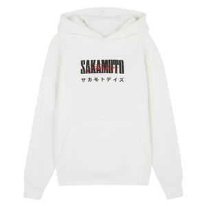 Sudadera con Capucha Blanca Estampada Sakamoto Day, Unisex, de Algodón y Felpa, Estilo Anime, Urbana, Elegante, Holgada, Cálida, Informal, para Invierno - Product Image 1