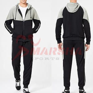 ชุดวอร์มใส่ได้ทั้งชายและหญิงสำหรับเล่นกีฬามีฮู้ดชุดวอร์มกางเกงวิ่งจ๊อกกิ้งแขนยาวมีซิปหน้า - Product Image 5