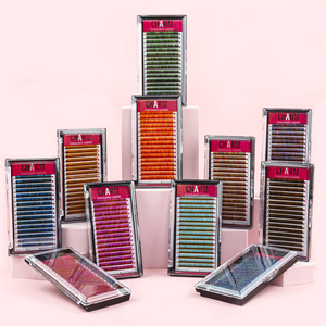 Extensiones de pestañas individuales, 9D, suministros de Vietnam, minoristas de todo el mundo, colores rojo y marrón, fácil de poner, 2D - Product Image 2