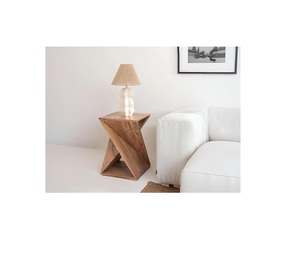 Table d'appoint en bois faite à la main avec plateau en bois conçue pour les espaces domestiques de luxe et la configuration du design intérieur moderne - Product Image 2