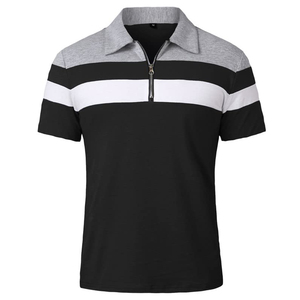 Top qualité coton personnalisé broderie Logo hommes ZIPPER polos vêtements de sport décontractés Polos maison mode hommes hauts - Product Image 1