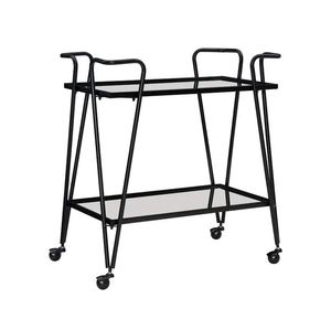 Metal Rectangular Shaped Wine bar Cart for Home Catering Hotel Restaurant Kitchen Food <b>Serving</b> <b>Trolley</b> Wine & Glasses Holders - Product Image 1