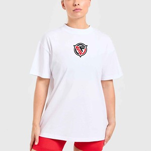 เสื้อยืดผ้าฝ้ายผสมขนาดใหญ่พิเศษสำหรับผู้หญิงใส่ในฤดูร้อนเสื้อยืดแขนสั้นทรงหลวมสไตล์ลำลองขายส่ง240 GSM - Product Image 3