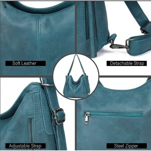 Designer Genuine Leather Durable Foldable Sling Bag for Women Casual Party <b>Large</b> Capacity Chains Zip Vintage Style Waterproof - Product Image 6