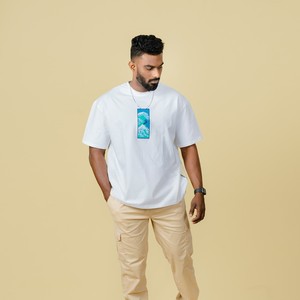 T-shirt en coton 100% de qualité supérieure, confortable, en tissu éponge, motif uni, impression personnalisée, coupe ample, col rond, style streetwear, 180g - Product Image 3