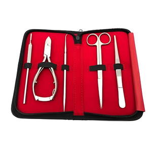 Kit de Aseo para manicura y pedicura de acero inoxidable con estuche, juego de manicura y pedicura de viaje con cortaúñas y tijeras - Product Image 1