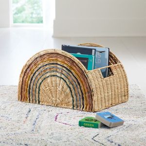 Juego de Cestas de Almacenamiento para Niños Hechas a Mano con Mimbre y Diseño de Arcoíris, Organizador de Juguetes Decorativo y Funcional para Cuarto de Juegos - Product Image 4