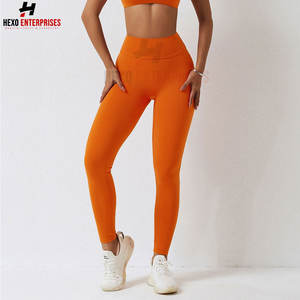 Vêtements de sport taille haute pour femmes Leggings d'entraînement de gymnastique Pantalons froissés sans couture de qualité en gros Leggings d'entraînement - Product Image 2