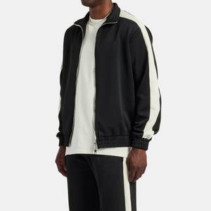 Conjunto de dos piezas personalizado al por mayor 2025 100% algodón francés Terry Sudadera con capucha y cremallera conjunto azul lavado estampado pantalones holgados chándal para hombres - Product Image 2