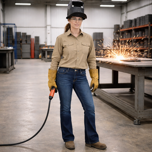 Pantalon de travail ignifuge pour femme, en coton, NFPA2112, protection contre les arcs électriques, vente en gros sur mesure pour les travailleurs - Product Image 1