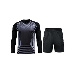 Conjunto de camiseta de fútbol Unisex de alta calidad, uniforme de portero de manga larga para adultos, pantalones cortos, Impresión de nombre personalizado, servicio OEM 100% - Product Image 5