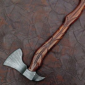 ขวานเหล็กดามัสกัสทำด้วยมือด้ามจับทำจากไม้ขวานล่าสัตว์แบบมืออาชีพ - Product Image 4