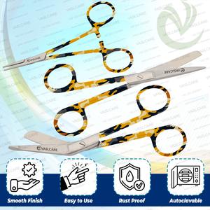 Vaslcare Premium Set de 3 ciseaux pour soins infirmiers Design élégant Pince à poignée imprimée et hémostat Source d'alimentation manuelle - Product Image 5