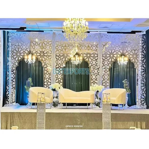 Cadres découpés au laser blancs et glamour pour mariage, cadres découpés au laser pour la décoration de scène de mariage, cadres de fond blancs découpés au laser, décoration Canada - Product Image 2