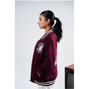 Chaquetas universitarias de colección de invierno OEM para hombres y mujeres patrón de letras bordado de chenilla suelta elegante - Product Image 5