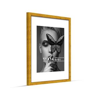 11x14 Wood Wall Hanging <b>Photo</b> <b>Frame</b> with <b>8x10</b> Display Natural Finish with or Without Mat - Product Image 5