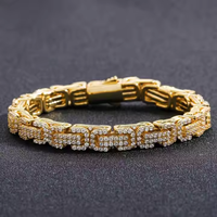 Cadena y Pulsera de Eslabones Cubanos de Plata 925 de 14mm Estilo Hip Hop con Moissanita VVS Engastada en Garra, Chapado en Oro, Joyería de Lujo Unisex