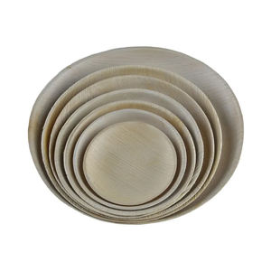 Assiette à dîner biodégradable naturelle 100% Assiettes jetables de forme ronde en feuille de palmier pour le dîner - Product Image 5
