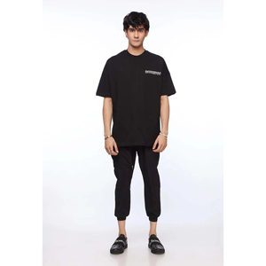 2025 nueva ropa de calle, camiseta con lavado de piedra ácida, logotipo personalizado, hombros caídos, 100% algodón, Ringer, ajuste de punto de gran tamaño - Product Image 2
