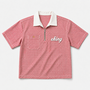 <span class=keywords><strong>Camicia</strong></span> Classica <span class=keywords><strong>a</strong></span> <span class=keywords><strong>Righe</strong></span> <span class=keywords><strong>Rosse</strong></span> e Bianche Personalizzata per <span class=keywords><strong>Uomo</strong></span>, Cerniera in Metallo OEM, Logo Ricamato, <span class=keywords><strong>Camicia</strong></span> da Lavoro con Tasca - Product Image 1