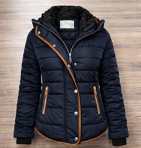 Veste matelassée unisexe avec capuche en fausse fourrure |   Manteau d'hiver chaud |   Vêtements d'extérieur isolés slim fit - Product Image 2